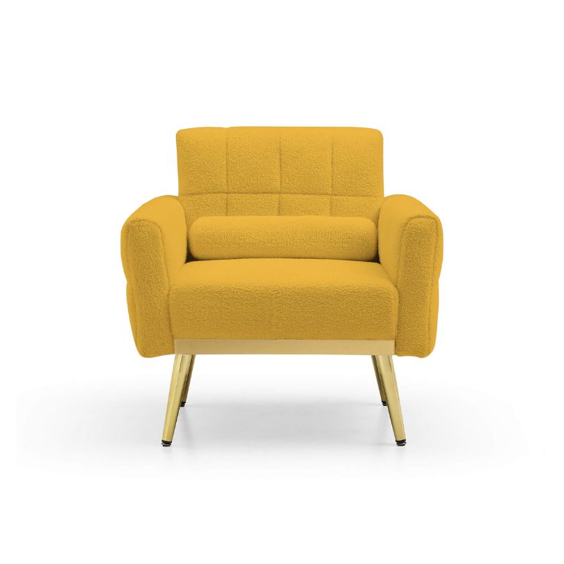 yellow living room reading chair