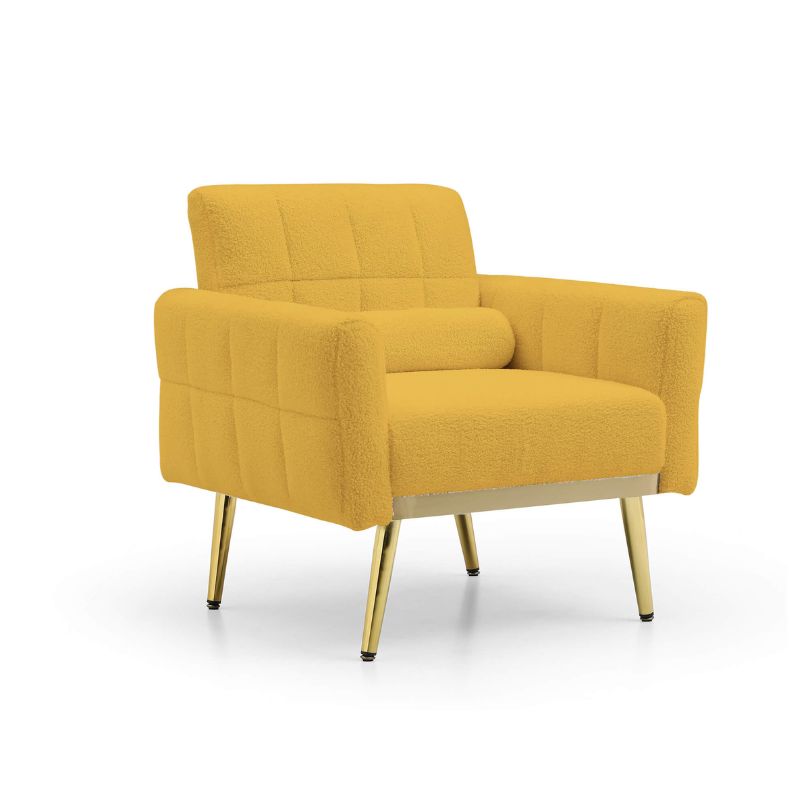 yellow living room reading chair