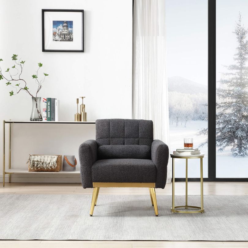 decorative gray living room chair