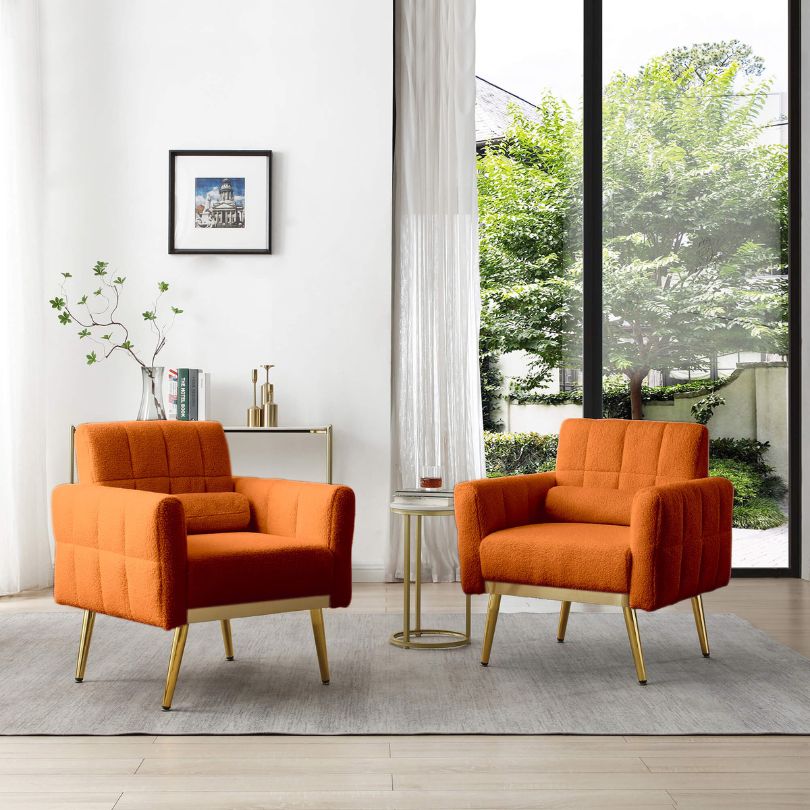 orange chair for living room