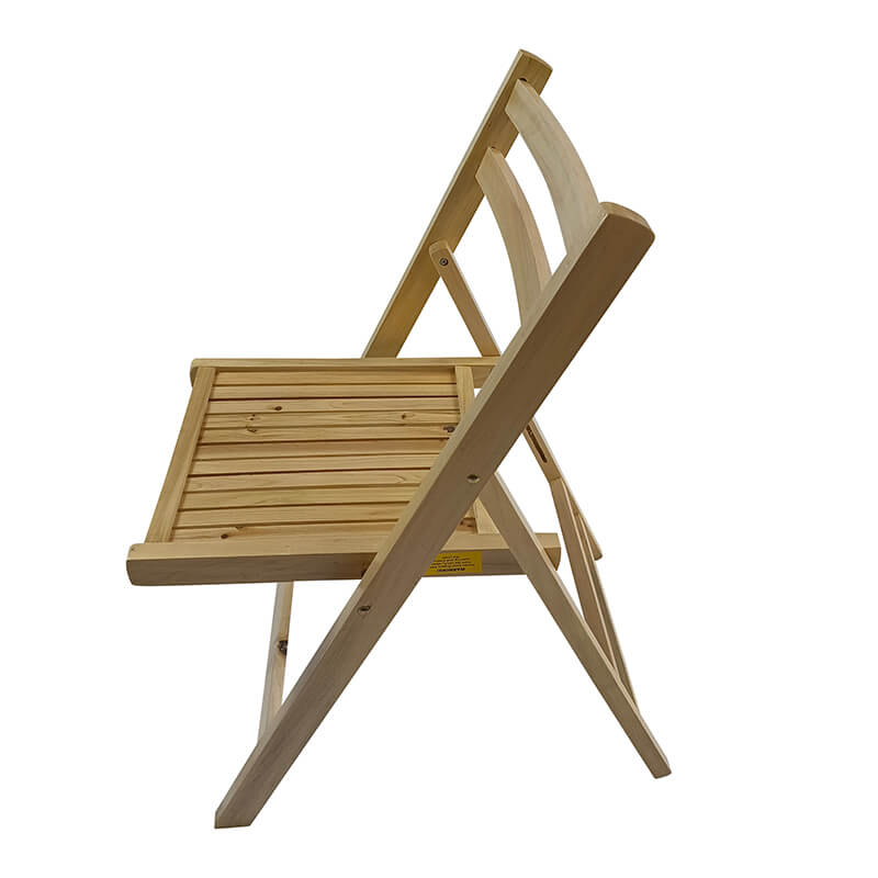 31" Natural-Wood Slatted Folding Event Chair - Set of 4