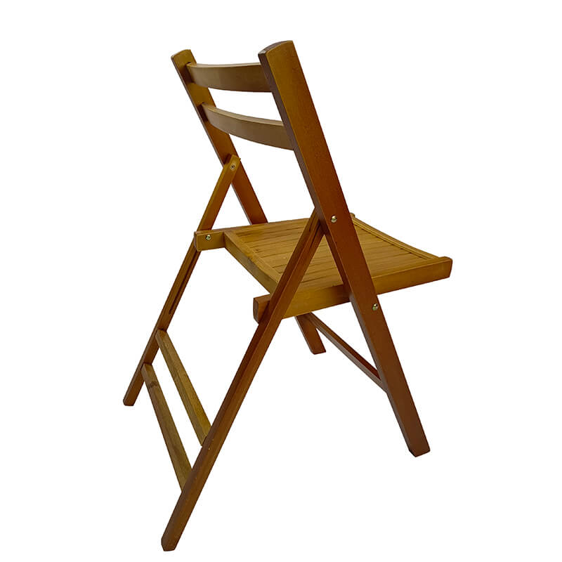 31" Teak Slatted Wood Folding Event Chair - Set of 4