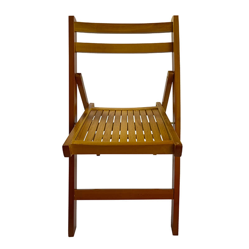 31" Teak Slatted Wood Folding Event Chair - Set of 4