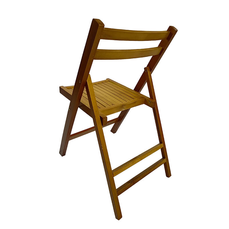 31" Teak Slatted Wood Folding Event Chair - Set of 4