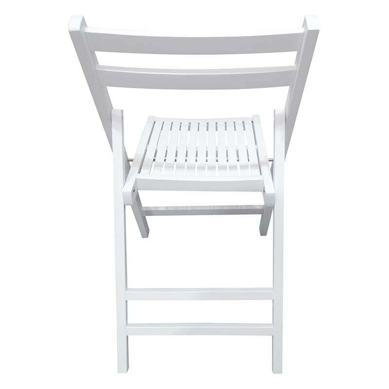 31 White Slatted Wood Folding Event Chair - Set of 4