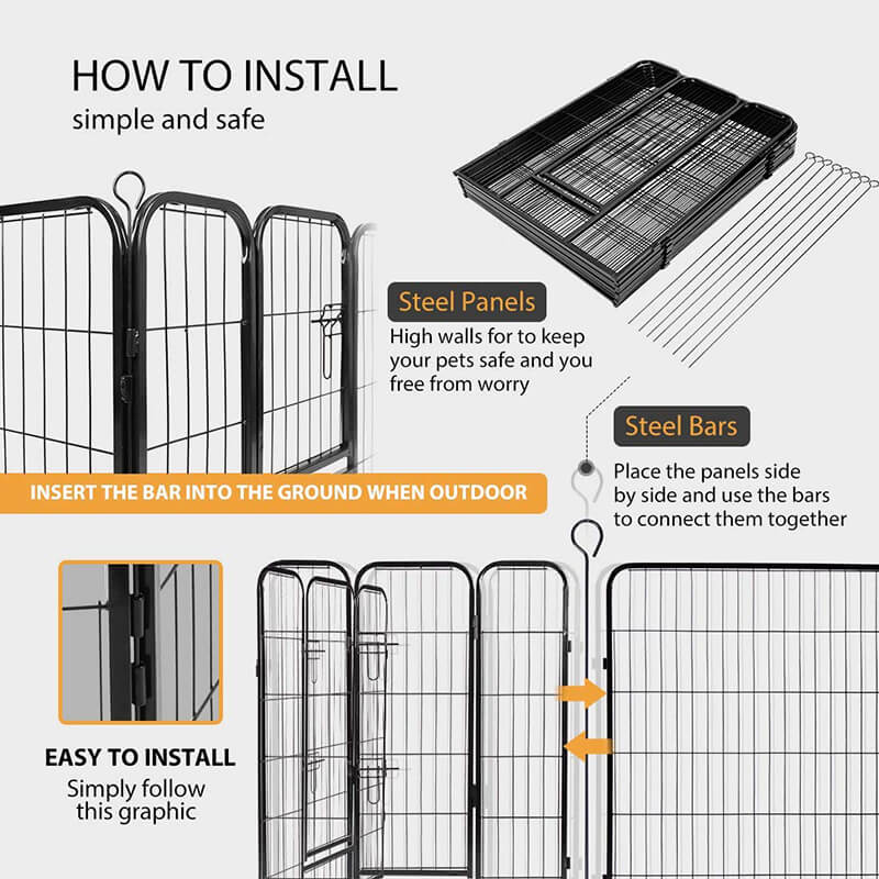 32" Medium/Small Dog Playpen Designed for Camping - 8 Panels