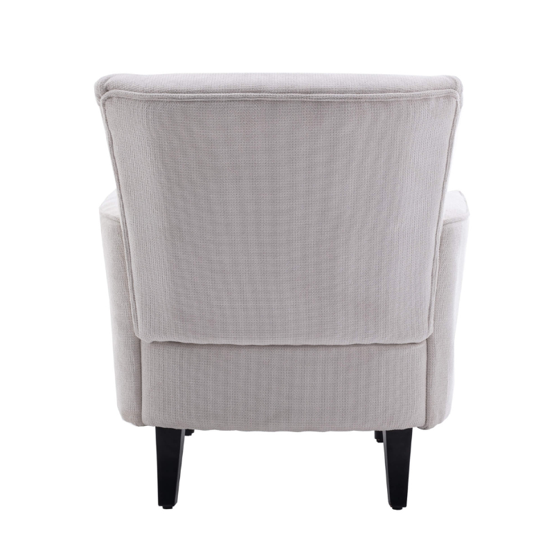 32" Modern Accent Linen Upholstered Armchair with Solid Wooden Legs