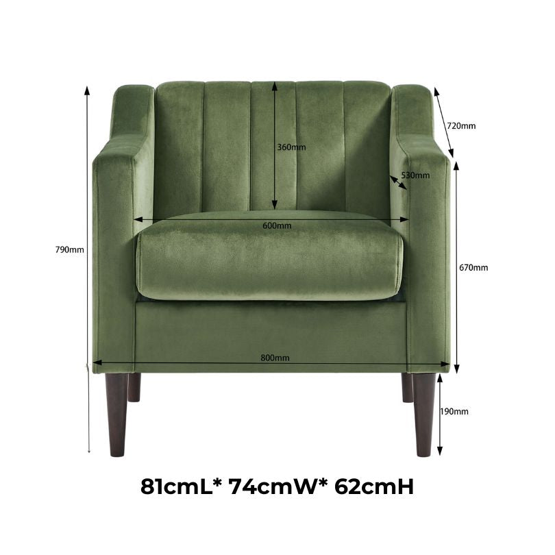 green decorative single sofa