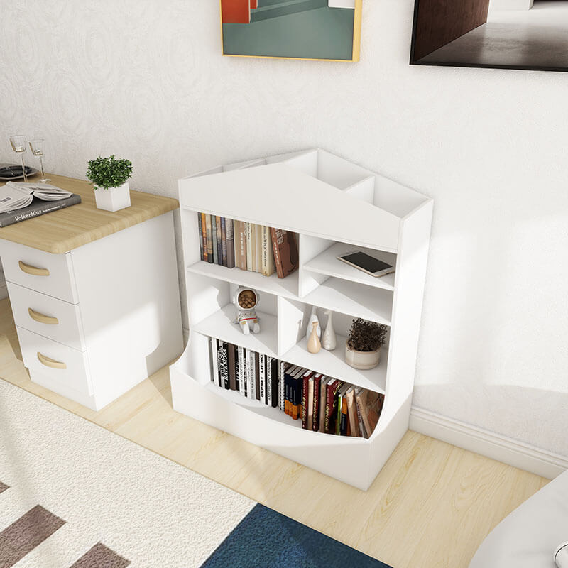 32" Multi-Functional White Kids Bookcase with 4 Tiers