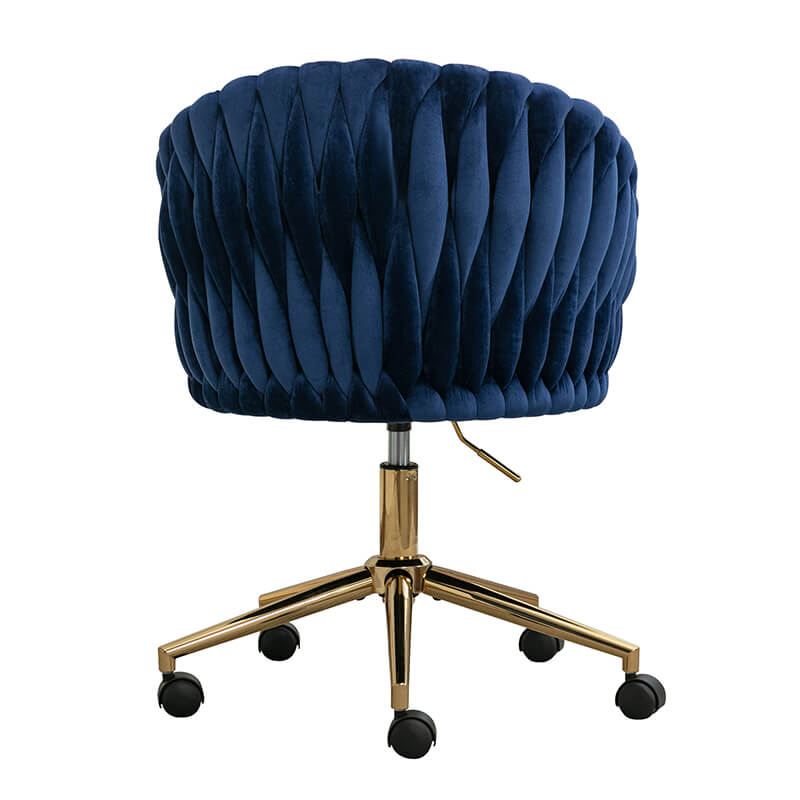 33.46" Modern Blue Velvet Home Office Chair - Adjustable Height & Adjustable Casters