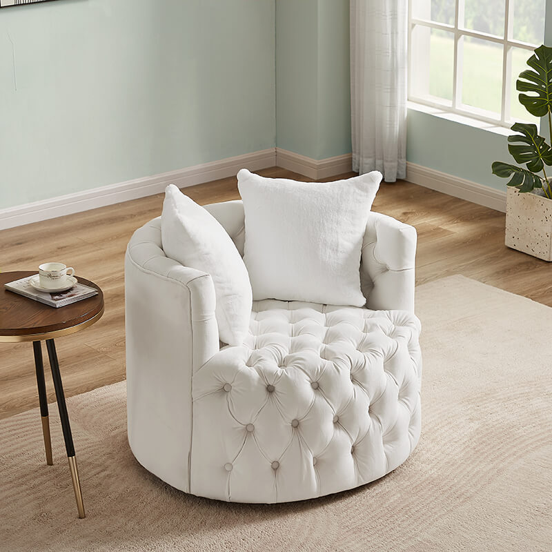 white rotating sofa