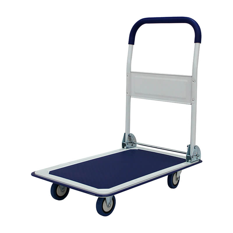 330lbs Capacity Blue Dolly Folding Push Hand Flatbed Rolling Cart