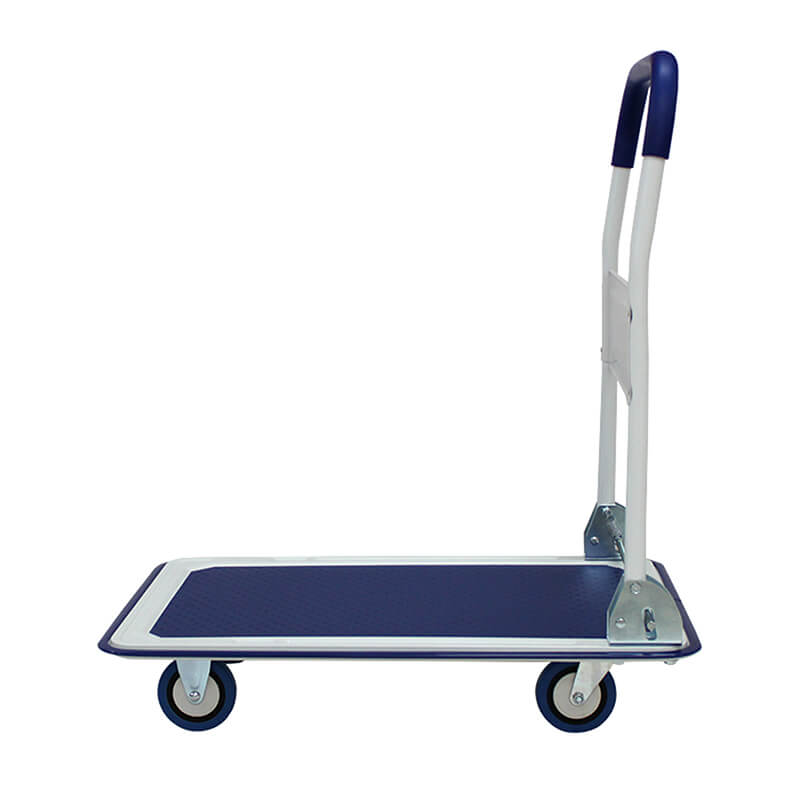 330lbs Capacity Blue Dolly Folding Push Hand Flatbed Rolling Cart