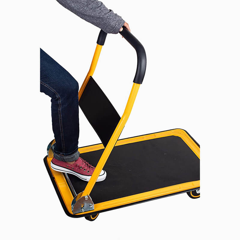 330lbs Capacity Yellow Dolly Folding Push Hand Flatbed Rolling Cart