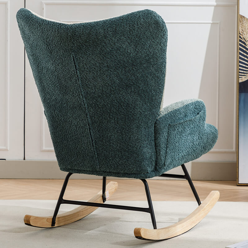 33" Modern Teddy Accent Rocking Chair with Wooden Legs