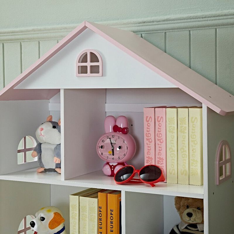 33" Veronica Girls Pink Roof Dollhouse Bookcase