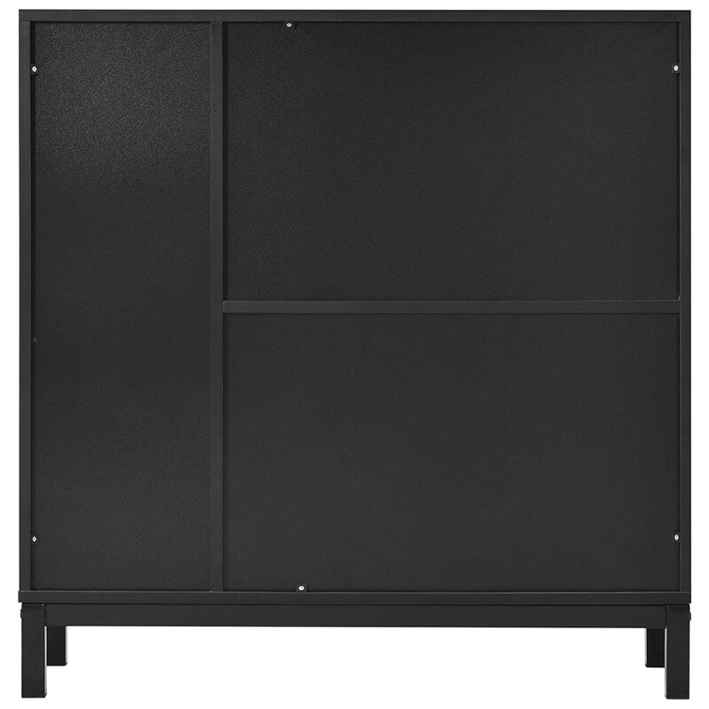 34" Modern Black Sideboard Buffet Cabinet with Storage