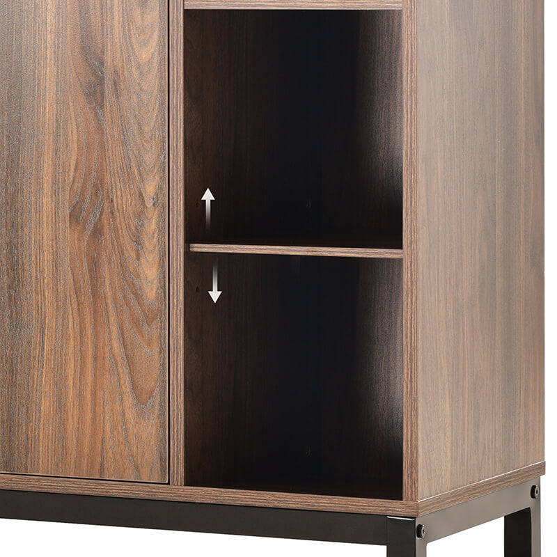 34" Modern Brown Sideboard Buffet Cabinet 