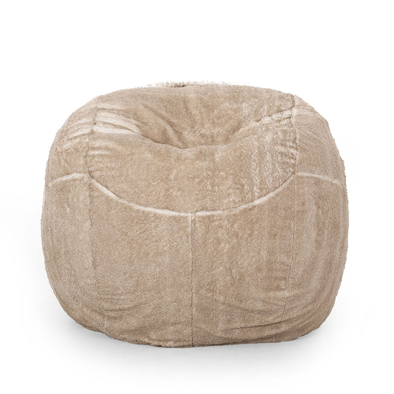 60" Blalock 5-Foot Snow White and Beige Faux Fur Winter Bean Bag Chair