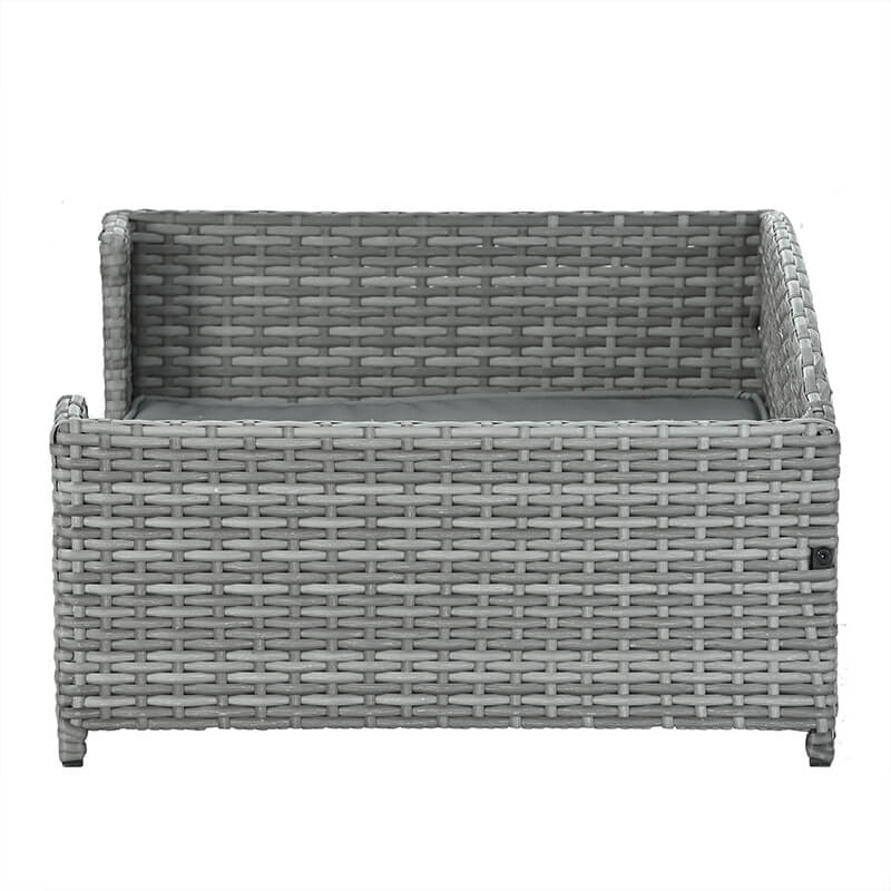 35" Dark Gray Rattan Pet Bed