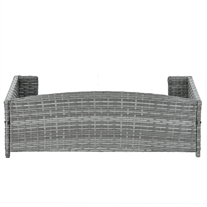 35" Dark Gray Rattan Pet Bed