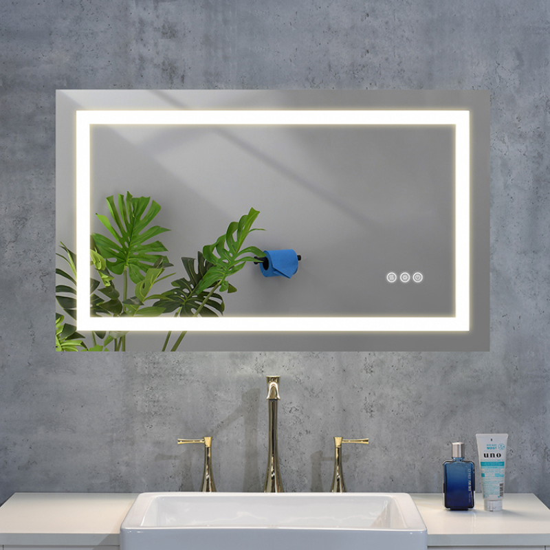 Rectangle LED Lighted Bathroom Wall Mounted Mirror