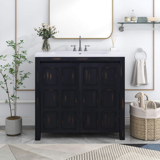 36 Retro-Espresso Bathroom Vanity Cabinet