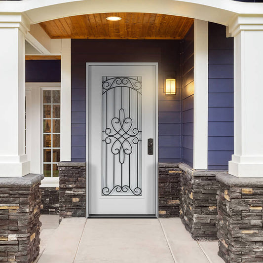 37.5" x 81.5" Left Hand Inswing Fiberglass Prehung Front Entry Door