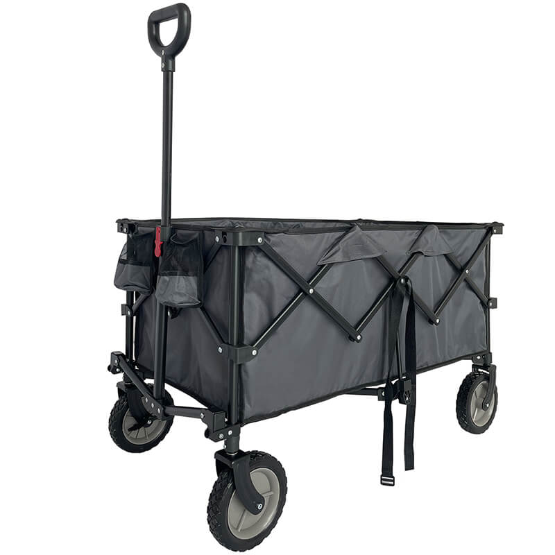 38" Cement Gray Steel Outdoor Collapsible Folding Wagon Cart