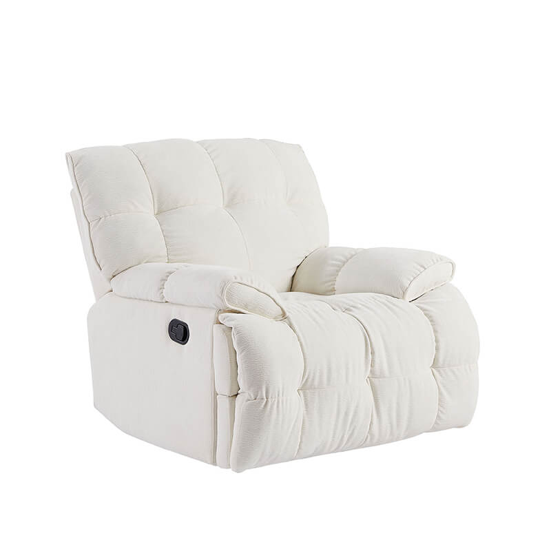 38" Modern Creamy White Ergonomic Glider Recliner Chair