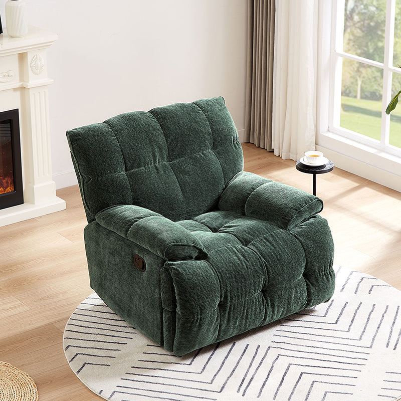 38" Modern Green Ergonomic Glider Recliner Chair