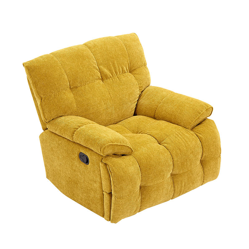 38" Modern Yellow Ergonomic Glider Recliner Chair