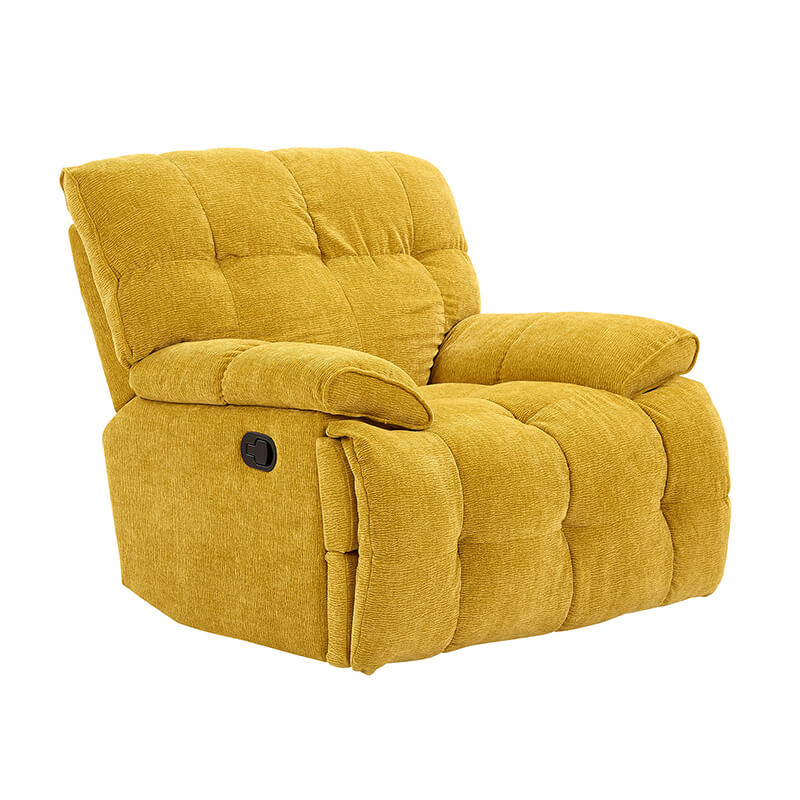 38" Modern Yellow Ergonomic Glider Recliner Chair