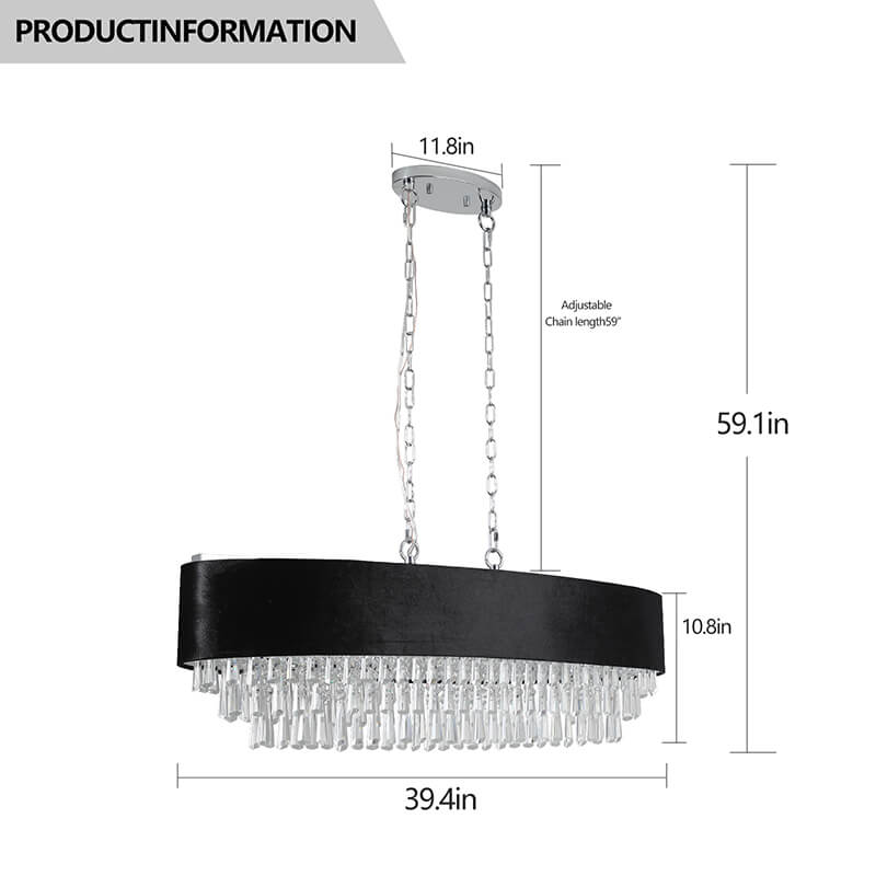 Dimension of the crystal dining chandelier