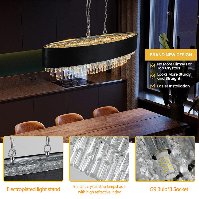 Crystal dining chandelier image highlighting key features