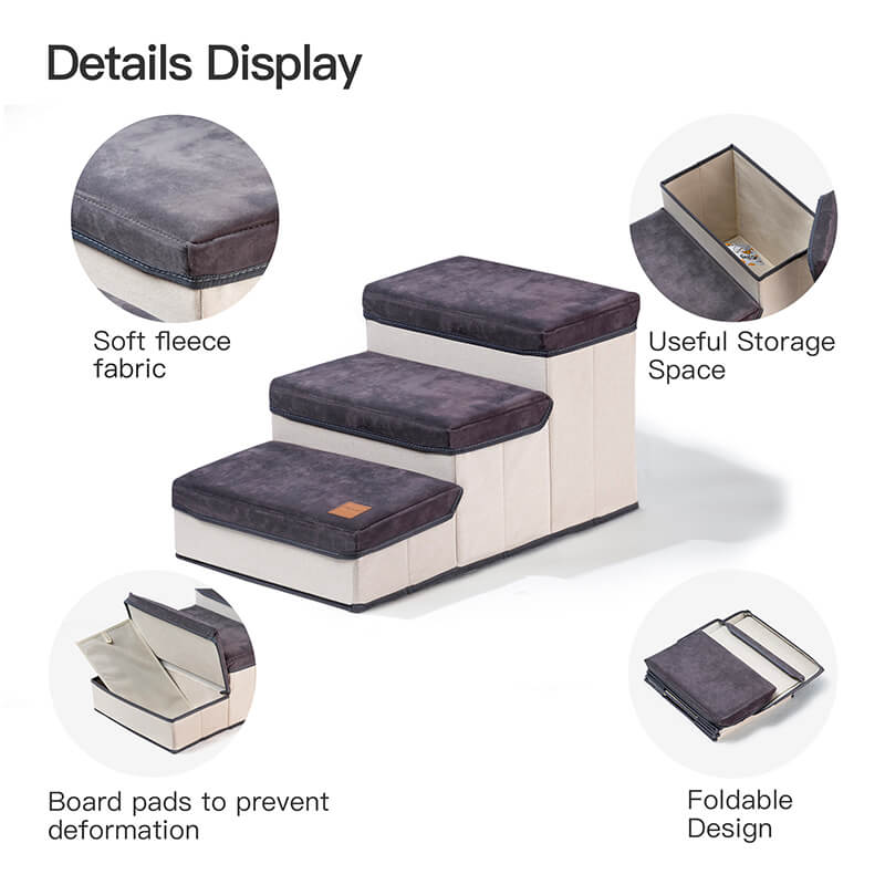 3 Tiers Foldable Dog Stairs 