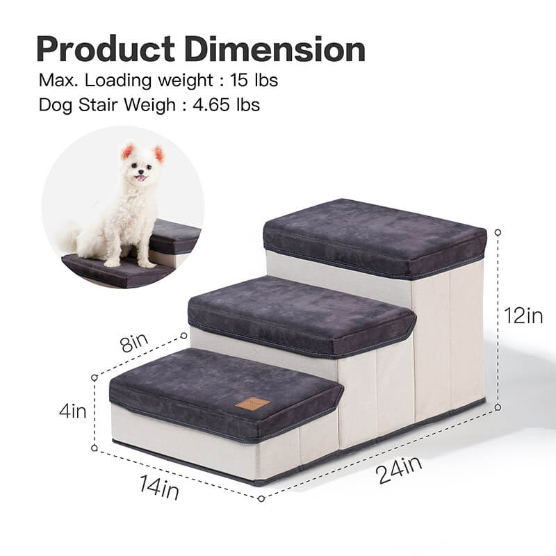 3 Tiers Foldable Dog Stairs 