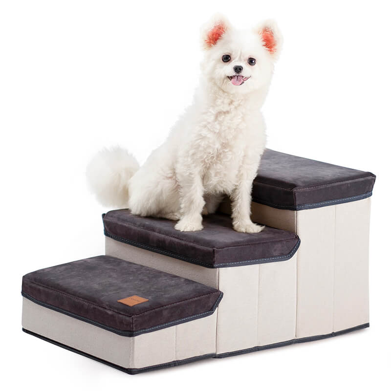 3 Tiers Foldable Dog Stairs - 14" Pet Stairs/Pet Steps