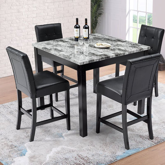 Modern Black Nordic Square Dining Table And Chair