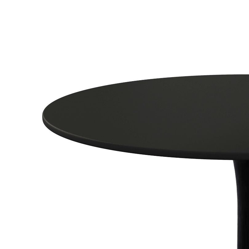 Black material of the round table in a white background 