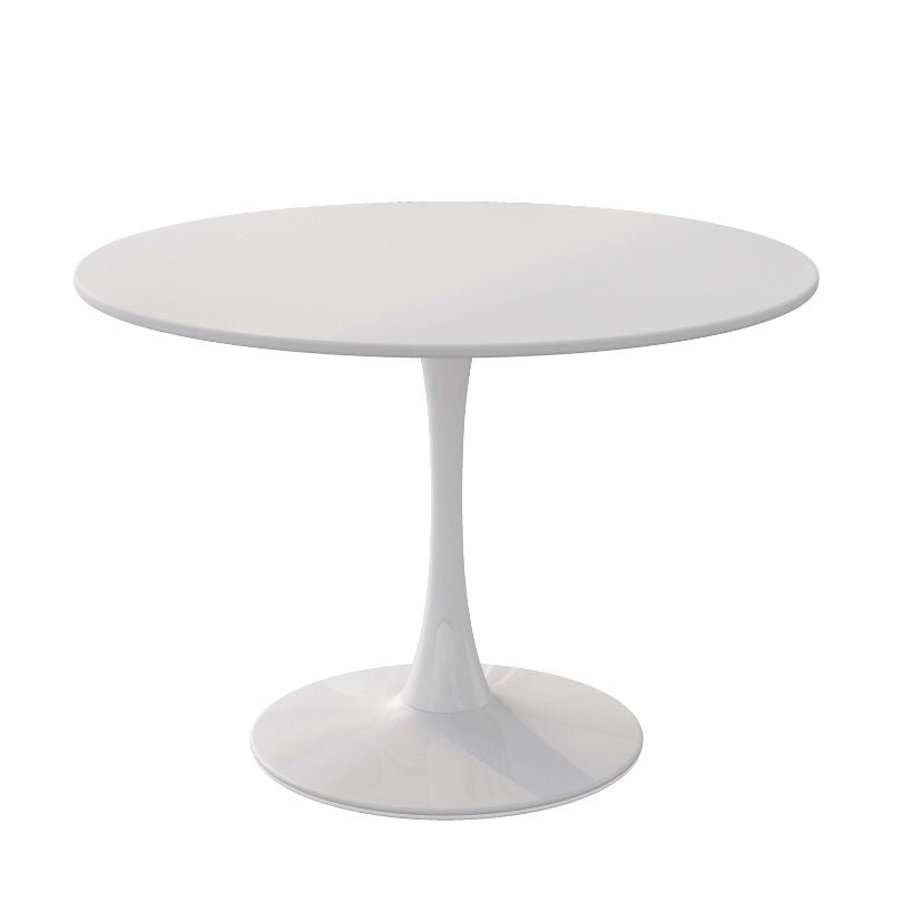 White circular table in a white background 