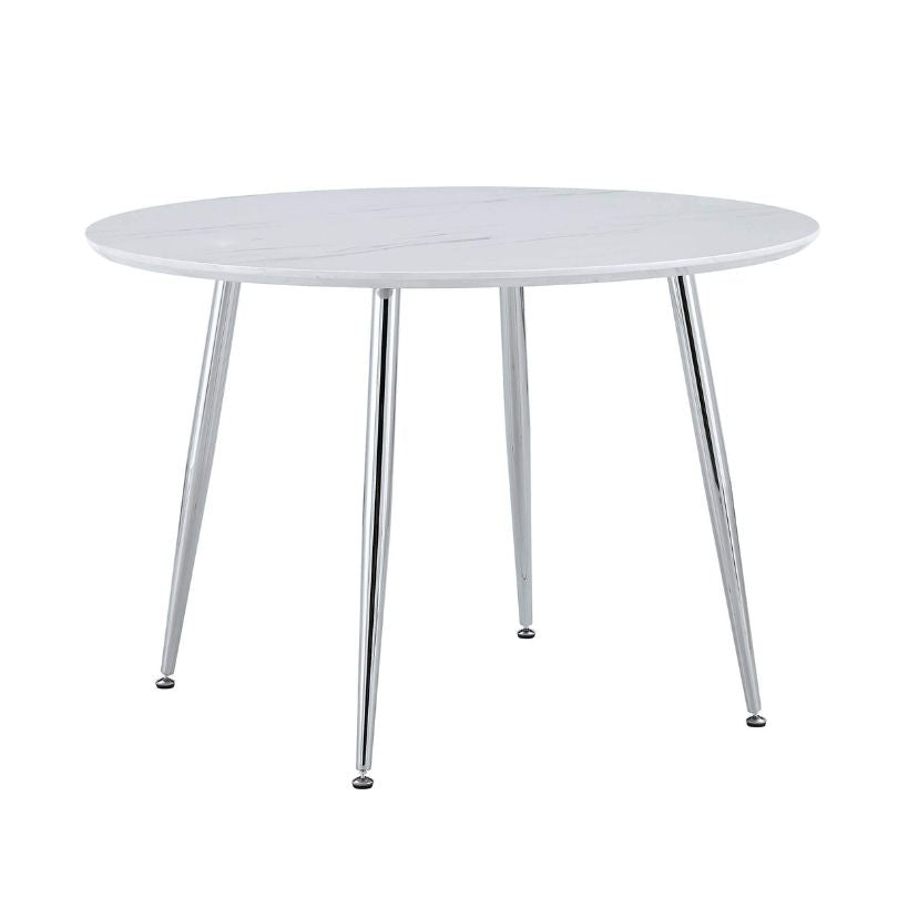 Round white table in a white background 