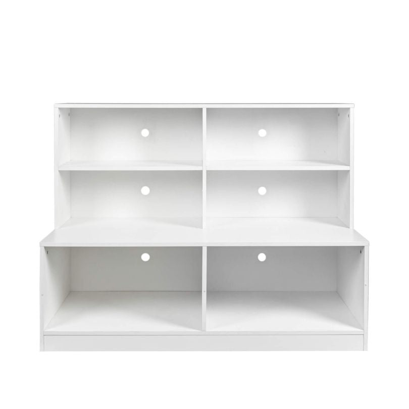 45" Modern White Entryway Bench with Shoe Cabinet