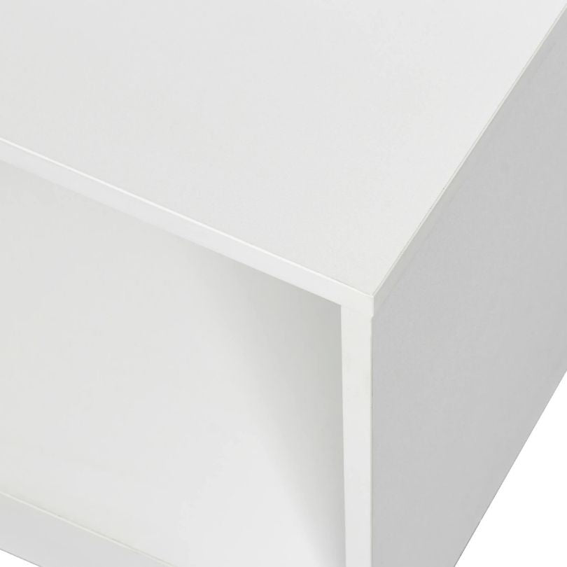 45" Modern White Entryway Bench with Shoe Cabinet