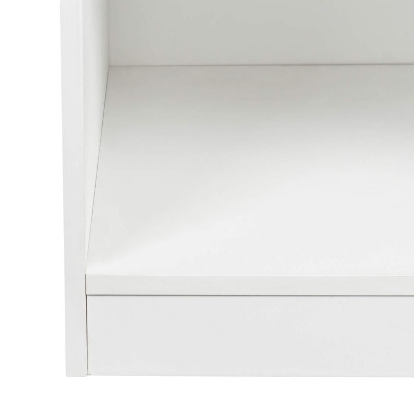 45" Modern White Entryway Bench with Shoe Cabinet