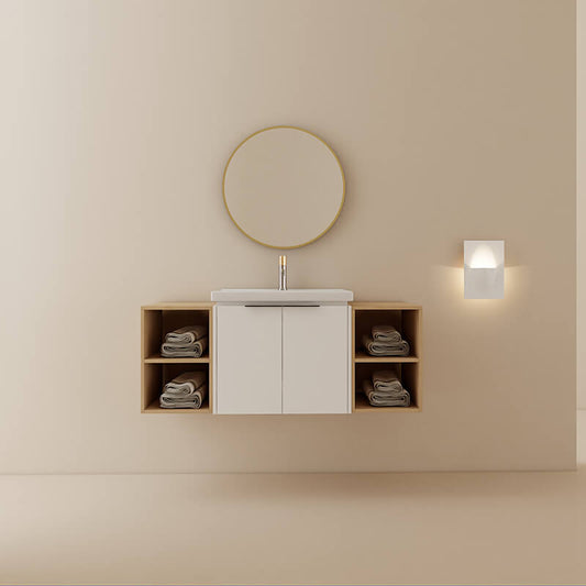 48" Modern White Floating Bathroom Vanity With Sink