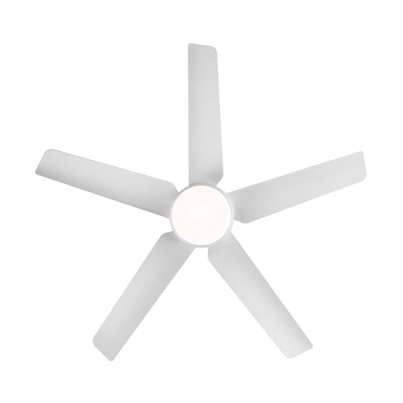 48" Modern White Integrated LED 5 Reversible Blade Ceiling fan with Remote Control