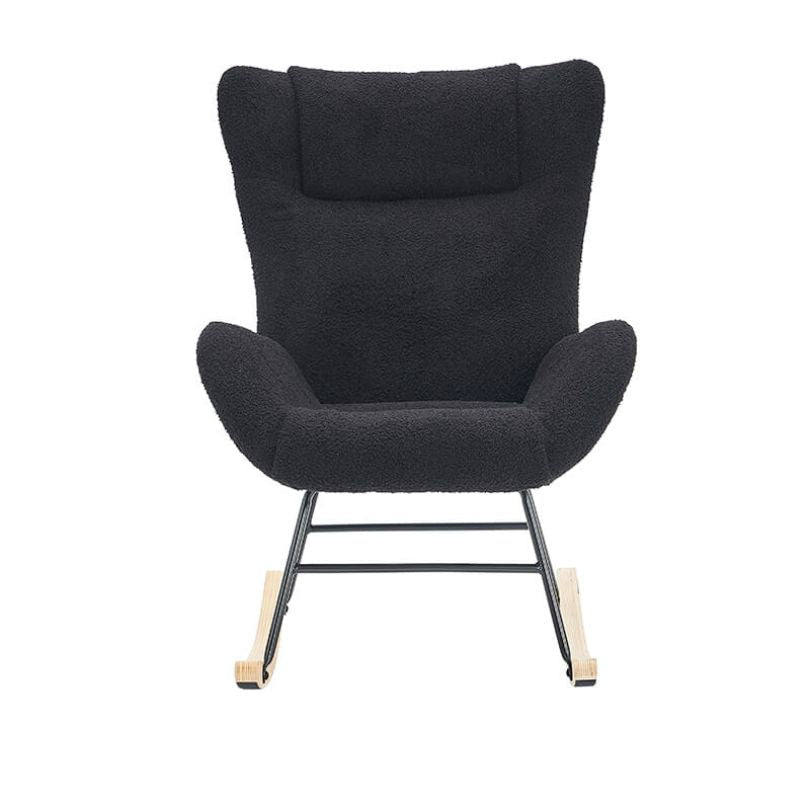 Chair with black teddy fabric