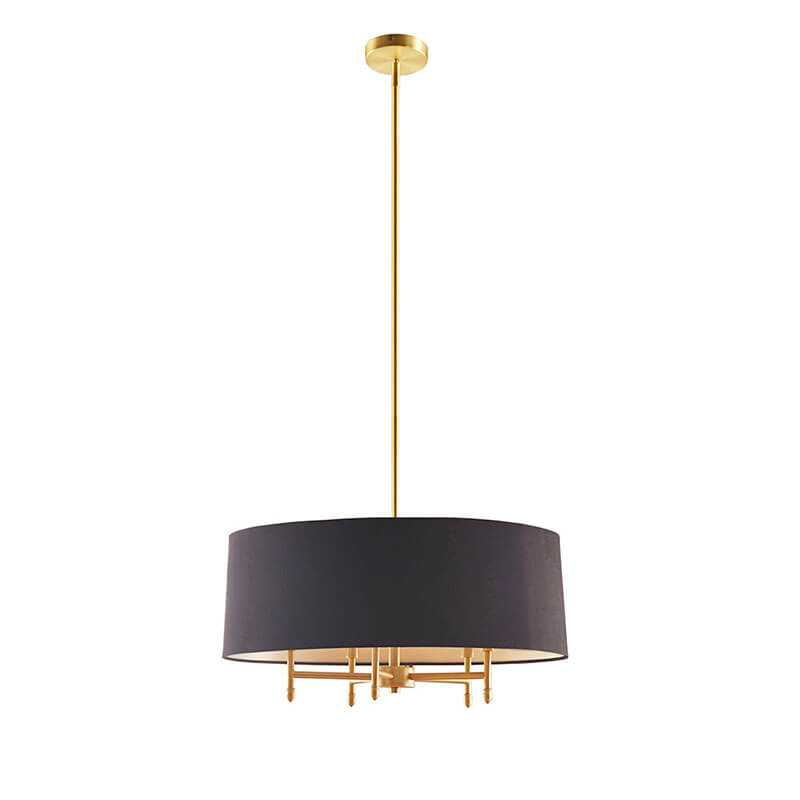 5-Light Black Drum Shade Chandelier 