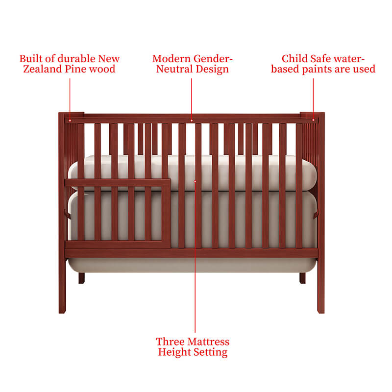 5-in-1 Espresso Convertible Baby Crib - 53"L